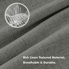 MIULEE 100% Blackout Linen Curtains 42 x 90 Inch Dark Grey 2 Panels | Thermal - Image 3