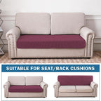 Water Repellent Couch Cushion Cover Loveseat Cover, Stretch Sectional Sofa Seat - Image 3