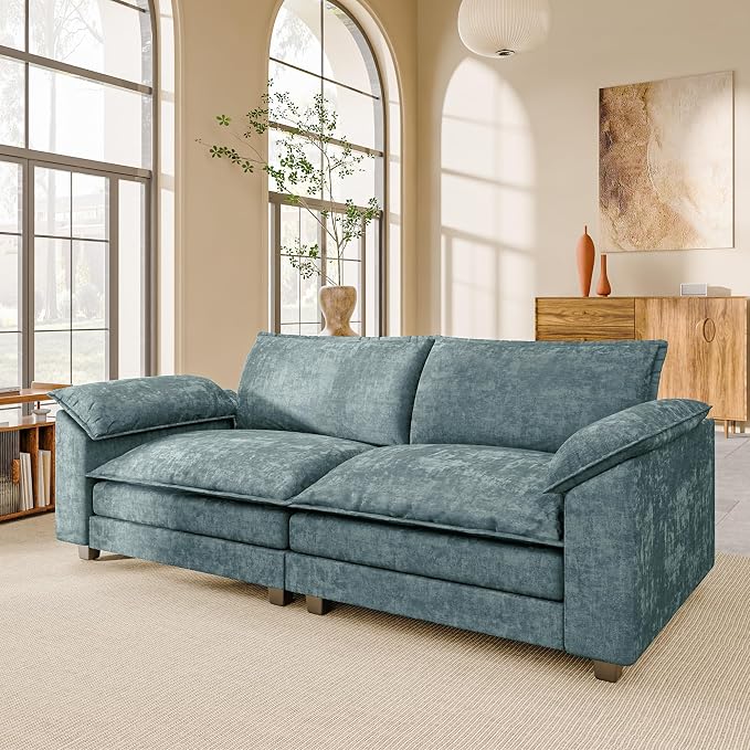 Modern Loveseat Sofa Chenille Cloud Couch by JUMMICO