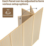 8 Panel Room Divider and Extra Wide Folding Privacy Screen, Bamboo Room Divider - Image 6