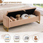 66'' King Size Storage Bench for Bedroom, Teddy Boucle End of Bed Benches for - Image 3