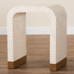 Bali & pari Carlyn Coastal Beige and White Mother of Pearl Capiz Shell End Table - Image 9