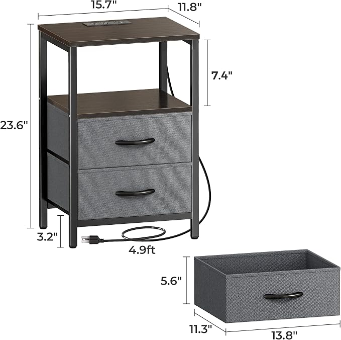 Huuger Nightstands Set of 2, End Tables - Image 3