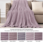 BEDELITE 3D Ribbed Dusky Violet Fleece Twin Blanket - Image 5