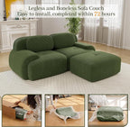 Boneless Sectional Couch, No Assembly Required, 81.8” L Shaped Modular Cloud - Image 9