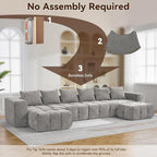 160" Oversized 6 Seater Boneless Couch, Comfy Cloud Modular Sectional Sofa - Image 6