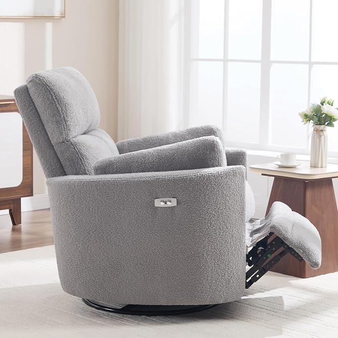 Power Recliner, Nursery Swivel Glider Rocking Chair - Image 7