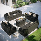 Aoxun Patio Furniture Set with Fire Pit Table, 12 Piece Outdoor Sectional Sofas by Aoxun