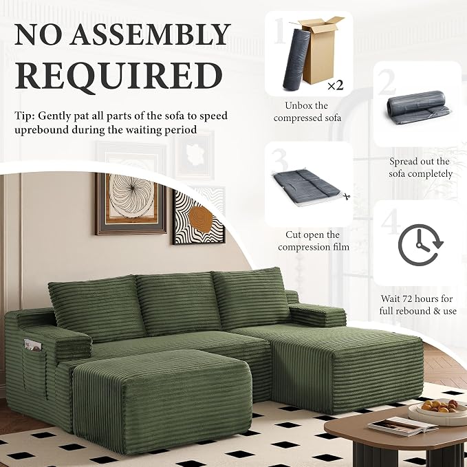 96" Sectional Couches for Living Room Cloud Couch Sofa - Image 6