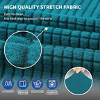 Stretch Loveseat Couch Cover, 2 Cushion Couch Slipcover, Peacock Blue | 1-Piece - Image 5
