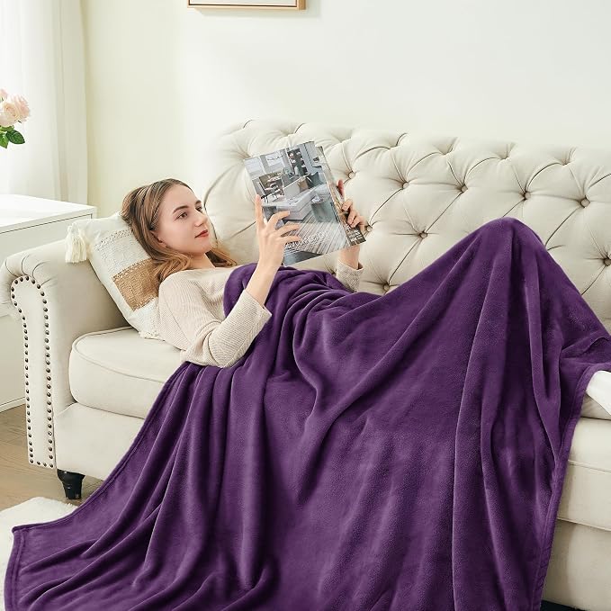 BEDELITE Fleece Blanket Soft Plush Full Bed Blanket Purple 84"x90" | Ultra Soft - Image 6