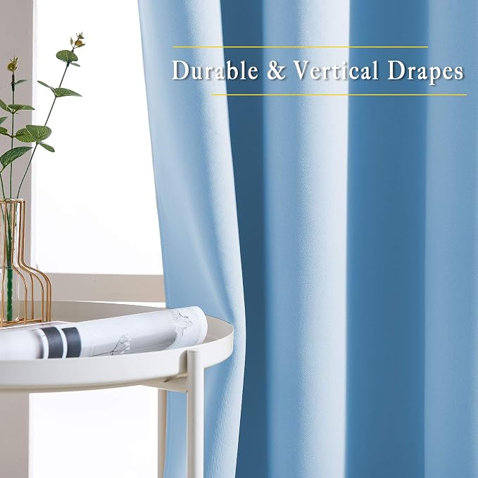 NICETOWN Blue Curtains 96 inches Long, Grommet Thermal Insulated Blackout - Image 5