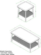 Alaterre Furniture Calais 3-Piece Solid Wood Coffee Table Set - Image 2