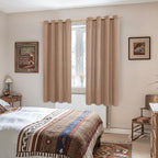 YoungsTex Mocha Brown Linen Semi Sheer Curtains 78 Inch Length 2 Panels | Light - Image 2