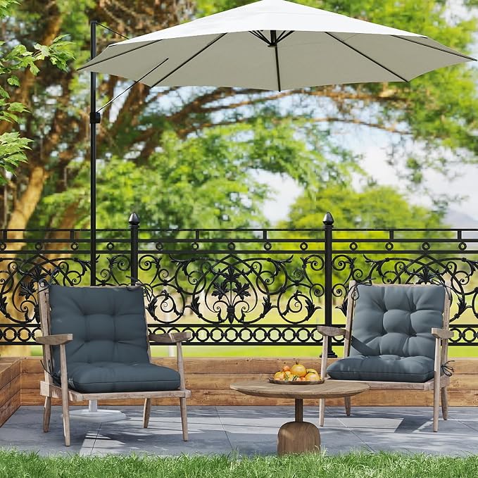 Outdoor Chair Cushions Set of 2, High Back Soft Seat Pad - Image 2