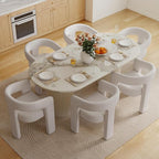 BESTANO Set of 4 Modern Linen Fabric Upholstered Dining Chairs - Image 6
