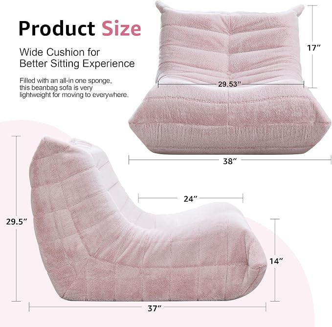 Bean Bag Chairs for Adults Giant Bean Bag Chair Memory Foam BeanBag Chair Bean - Image 2