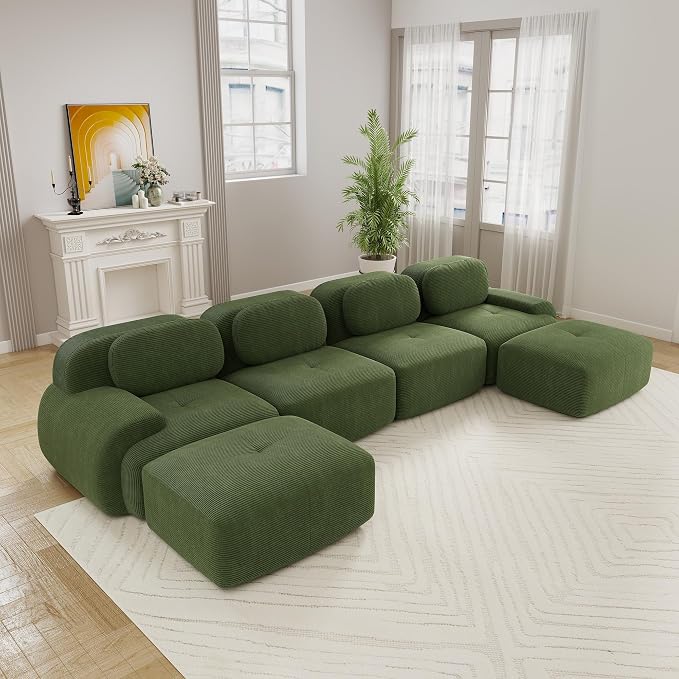 Boneless Sectional Couch, No Assembly Required, 152.7” U Shaped Modular Cloud by ModonChicSofasCouches
