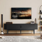 LINSY HOME 70" Fluted TV Stand for TVs up to 80 Inch, Mid Century Modern - Image 7