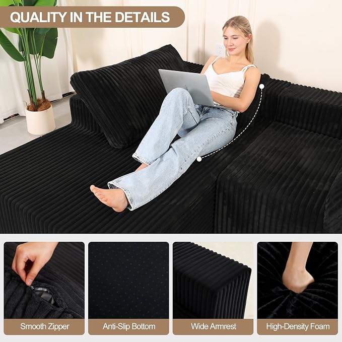 L Shaped Modular Boneless Sectional Couches - Image 7