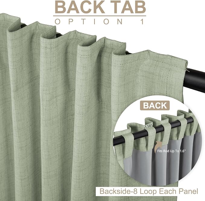 Faux Linen Total Blackout Curtains - Image 3