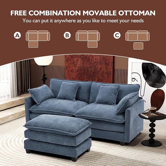 Ihanherry 77" L Shaped Modern Sofa Modular Sectional Cloud Couch - Image 6