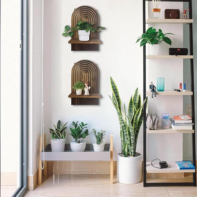 LIYAOLI Boho Shelves Bohemian Decorative, Vintage Wall Shelf Boho Chic Wall - Image 2
