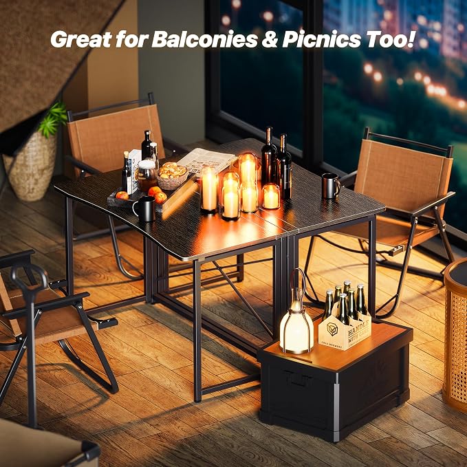 Huuger Folding Desk for Small Spaces, 39.3 Inch Foldable Computer Table - Image 6