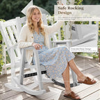 Greesum Outdoor Rocking Chair, 300lbs All-Weather Patio Rocker, Rust-Proof & - Image 4