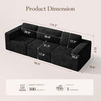 Vesgantti 119" Modular Sectional Sofa, Corduroy Cloud Couch - Image 2
