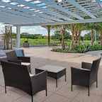 Homall 4 Pieces Outdoor Patio Furniture Sets Rattan Chair Wicker Set, Outdoor - Image 6