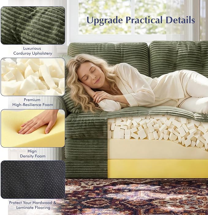 Homkdom Convertible Loveseat Sleeper, Space-Saving Folding Sofa Bed - Image 8