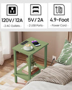 TUTOTAK End Table with Charging Station, Small Side Table with Outlets - Image 6