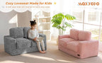 MAXYOYO Extra Wide Kids Bean Bag Chair, Comfy Faux Fur Bean Bag Sofa - Image 3