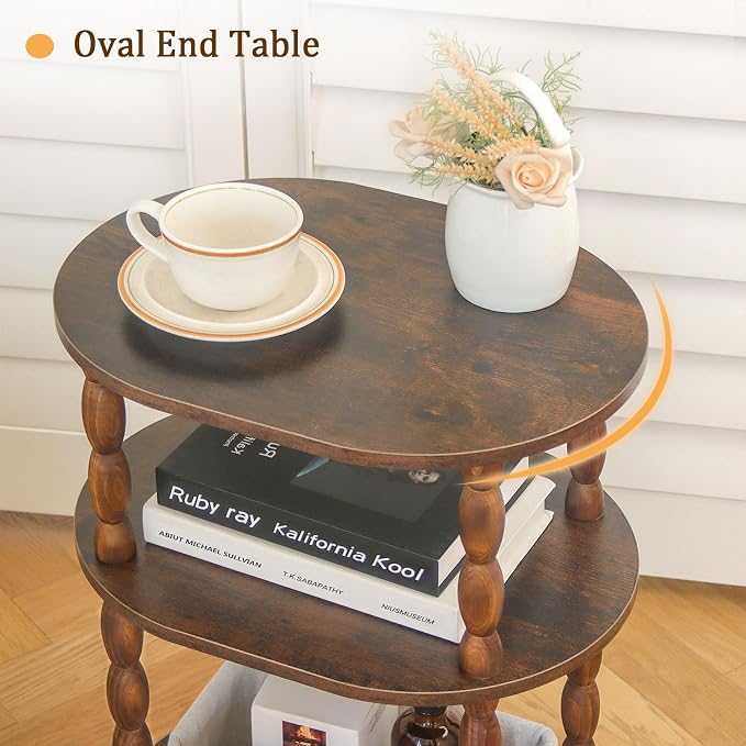 MaxSmeo Side Table with Charging Station, 3-Tier Small End Table with USB Ports - Image 7