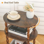 MaxSmeo Side Table with Charging Station, 3-Tier Small End Table with USB Ports - Image 7