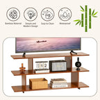 Bamboo TV Stand for TVs up to 55", 3 Tier Accent Entertainment Center - Image 7