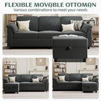 Vongrasig Convertible Sectional Sofa Couch, 3 Seat L Shaped Sofa - Image 7