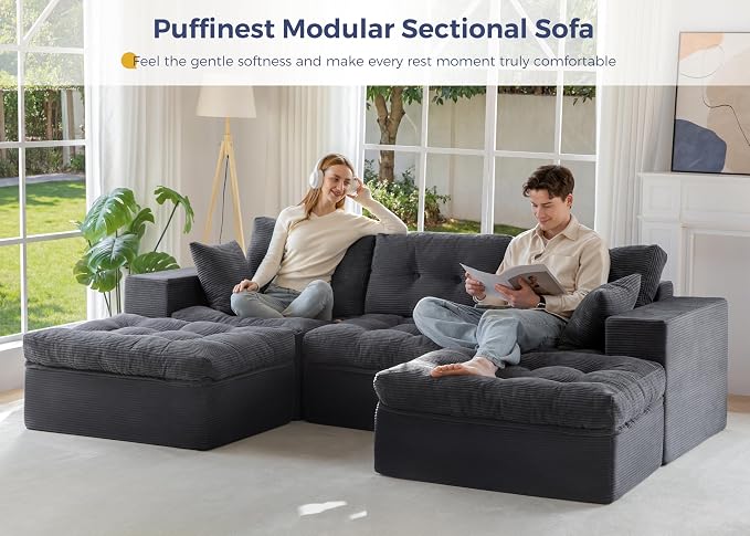 MAXYOYO 104" U Shaped Modular Sectional Sofa - Image 3