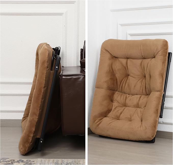 Comfy Saucer Chair for Adults, Soft Faux Fur Bedroom Chair, Accent Dorm Chairs - Image 8