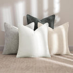 MIULEE Soft Decorative Chenille Pillow Covers Gray 18x18 Pack of 4 | Minimalist - Image 2