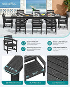 SERWALL 9 Piece Outdoor Dining Set - Image 3