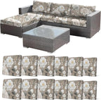 CALBODE 12Pcs Stretch Patio Cushion Cover, Vintage Floral Printed Couch & Sofa by CALBODE