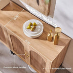 IFBUY Modern Sideboard Buffet Cabinet, 92.63" W Fluted Arched Buffet Cabinet - Image 6