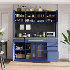 VilroCaz Freestanding Large Kitchen Pantry, Wooden Kitchen Large Coffee Bar by VilroCaz
