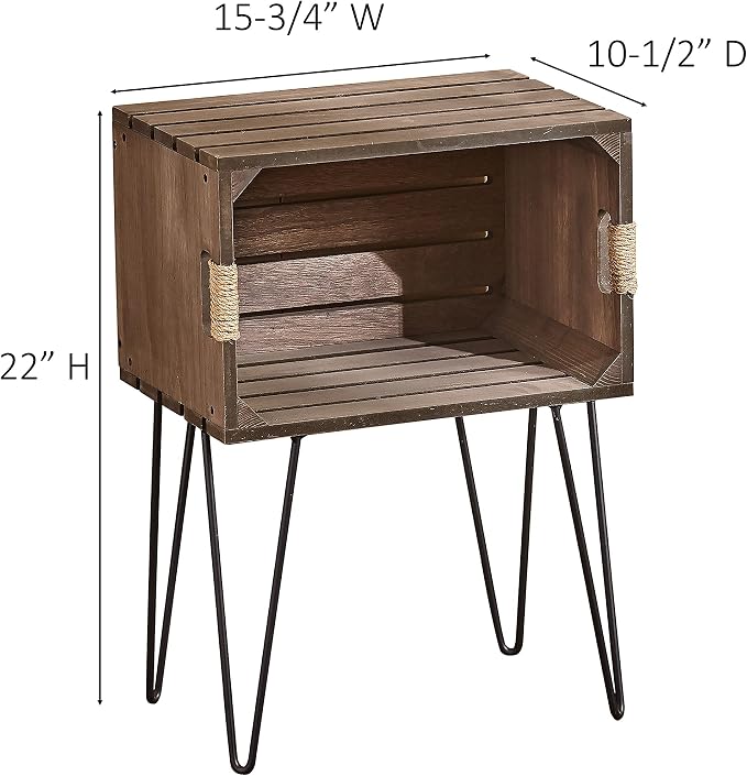 The Lakeside Collection Rustic Wooden Crate End Tables - Image 2