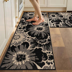 Findosom Washable Kitchen Rug Set of 2, Non Slip High-Low Textured Floral - Image 2