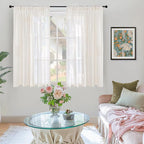BGment 42X45 Inch Length Linen Semi Sheer Curtains - Image 2