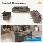 SUNSHINE VALLEY 3 Piece Living Room Sofa Furniture Set, Chenille Modular - Image 9