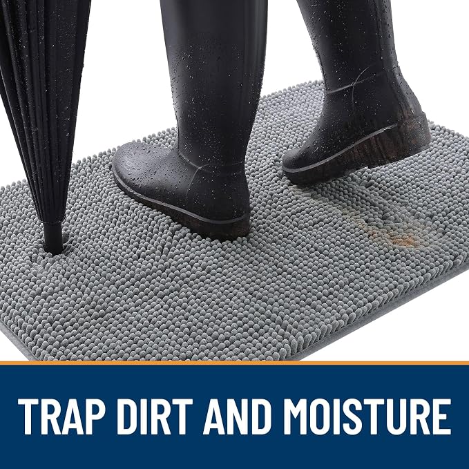 OLANLY Dog Door Mat for Muddy Paws 70x46, Super Absorbent Chenille Mud Mat | - Image 2
